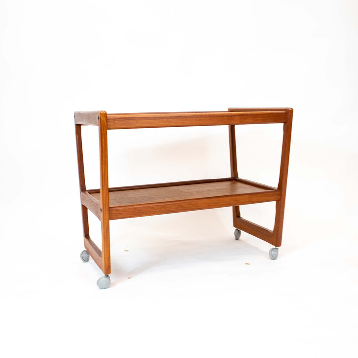Vintage Teak Barwagen "Kubus" von Holger Georg Jensen, leicht schräg stehend