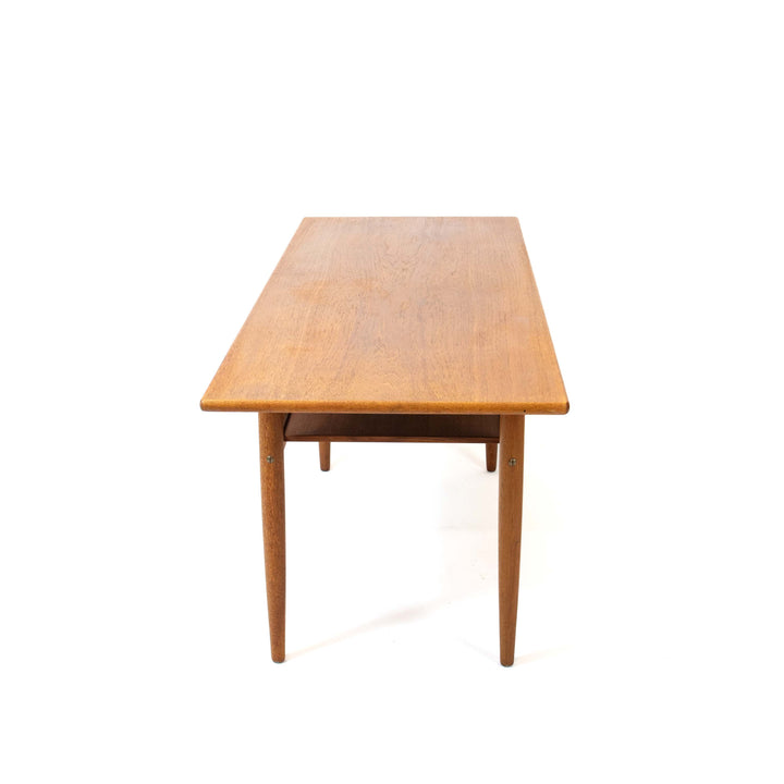 Vintage Teak Couchtisch im Stile von Grete Jalk, Seitenansicht links