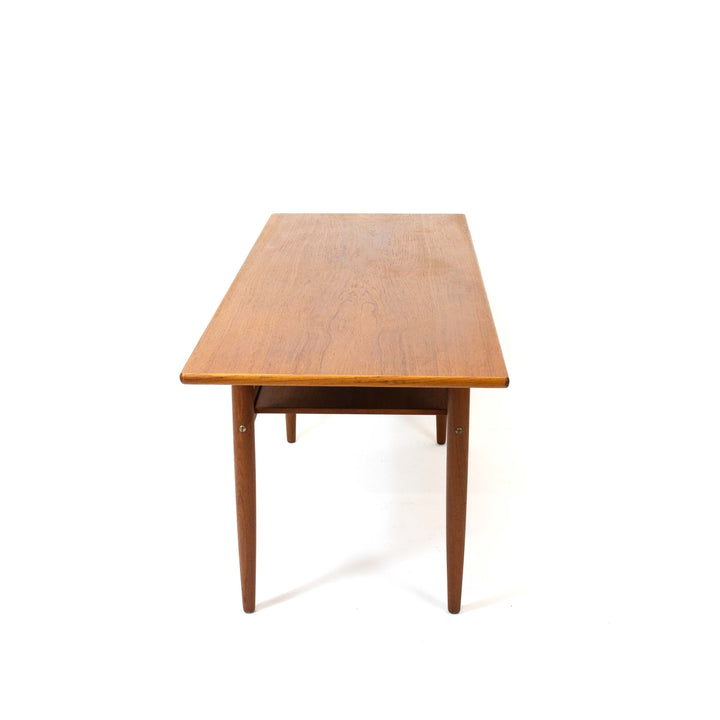 Vintage Teak Couchtisch im Stile von Grete Jalk, Seitenansicht rechts