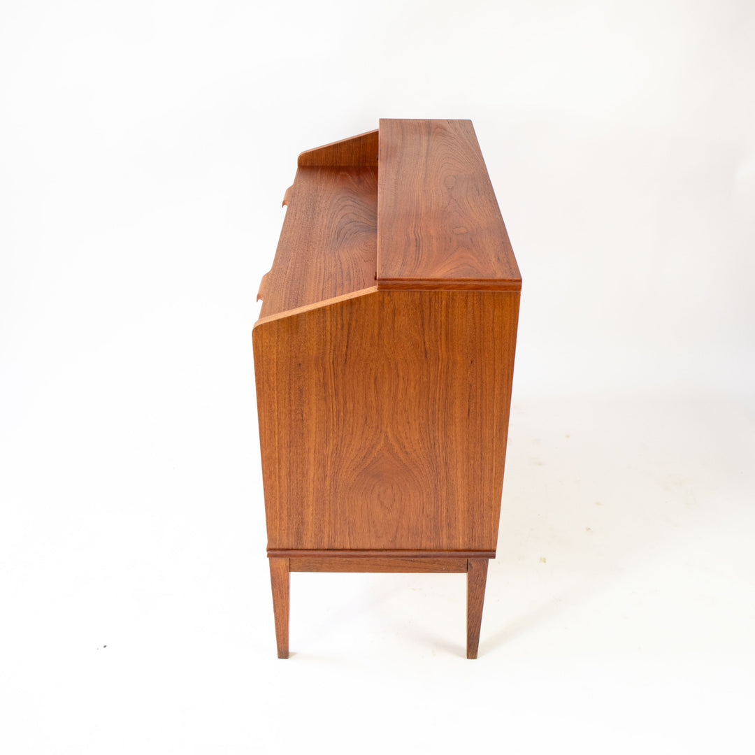 Vintage Teak Sekretär von Børge Lerche für Riis-Antonsen Møbelfabrik, Seitenansicht rechts leicht schräg von oben