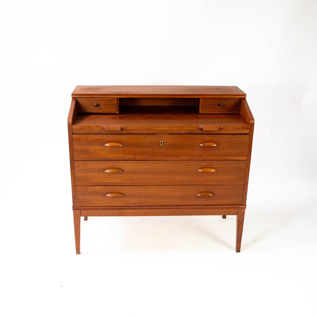 Vintage Teak Sekretär von Børge Lerche für Riis-Antonsen Møbelfabrik, Vorderseite