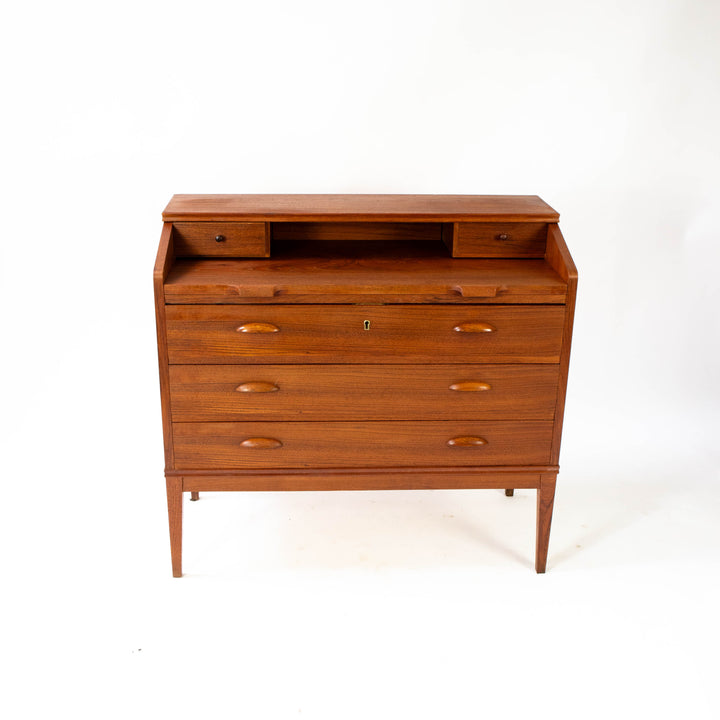 Vintage Teak Sekretär von Børge Lerche für Riis-Antonsen Møbelfabrik, Vorderseite
