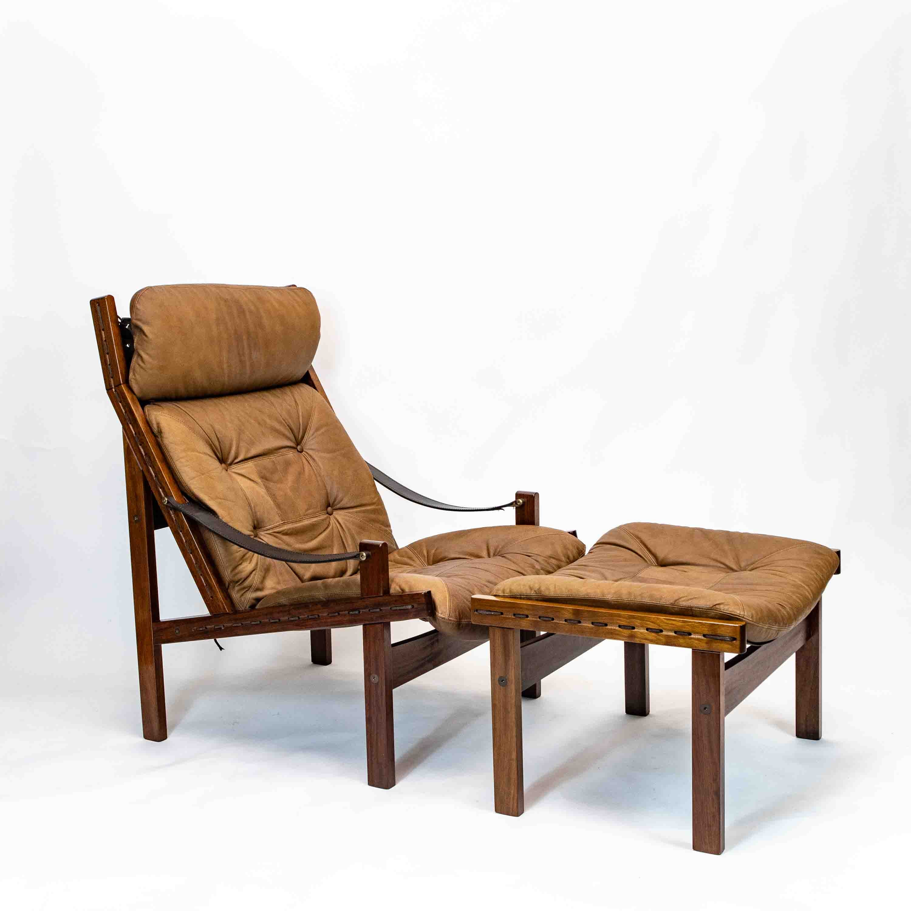 Vintage Hunter Chair and Ottoman by Torbjørn Afdal for Bruksbo