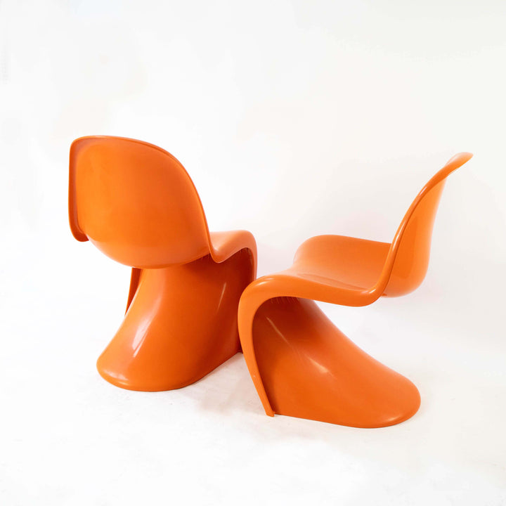 Orange "S-Chair" pair by Verner Panthon 