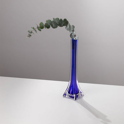 Blaue Solifleur Vase mit Eukalyptuszweig