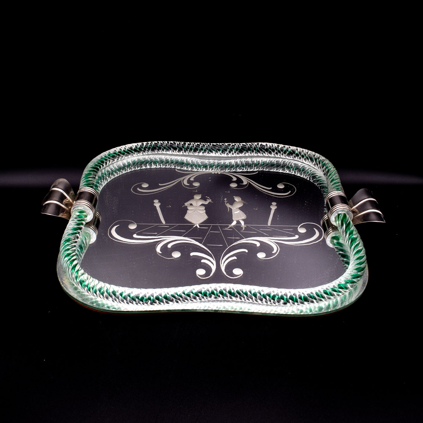 Barovier & Toso Spiegel Tablett, Vorderseite