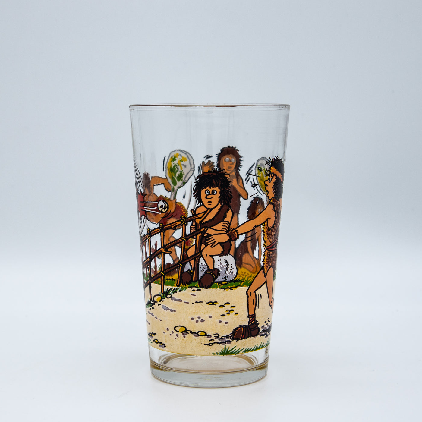 Steinzeit-Comic-Figuren Glas 1, Rückseite