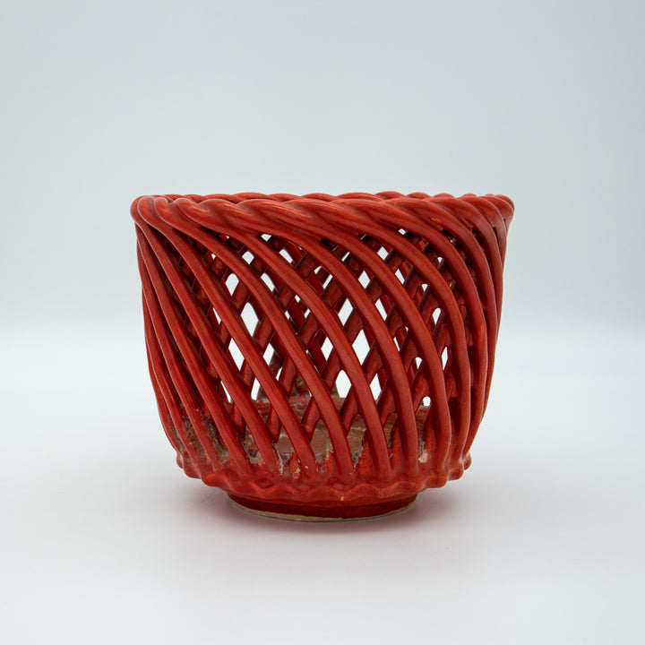 Roter Mürztaler Keramik Blumentopf, Vorderseite