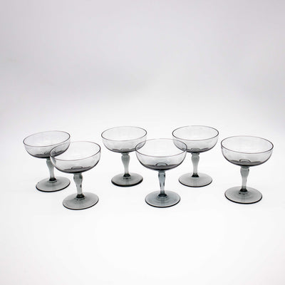 Likörgläser Set aus Rauchglas, Rückseite