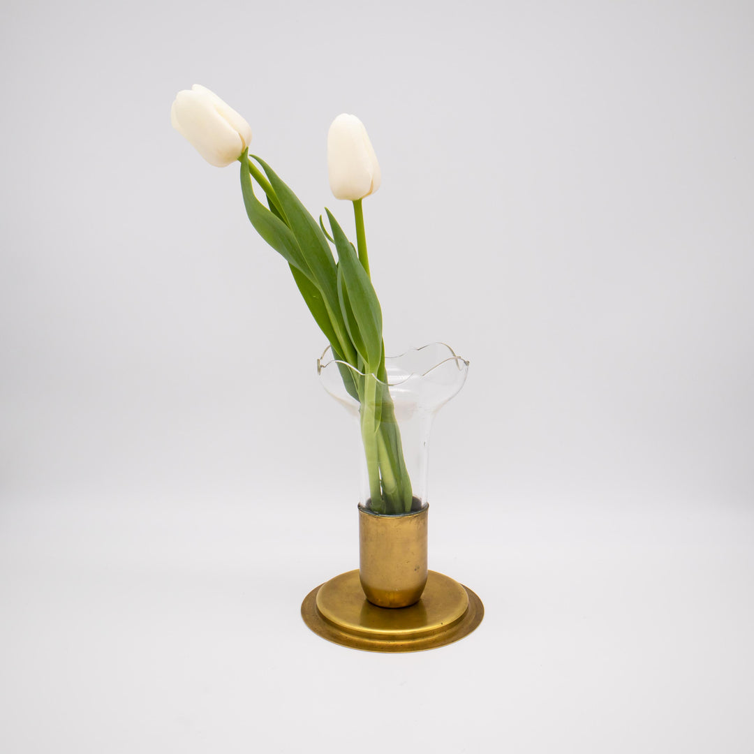 Hyazinthenvase mit Tulpen