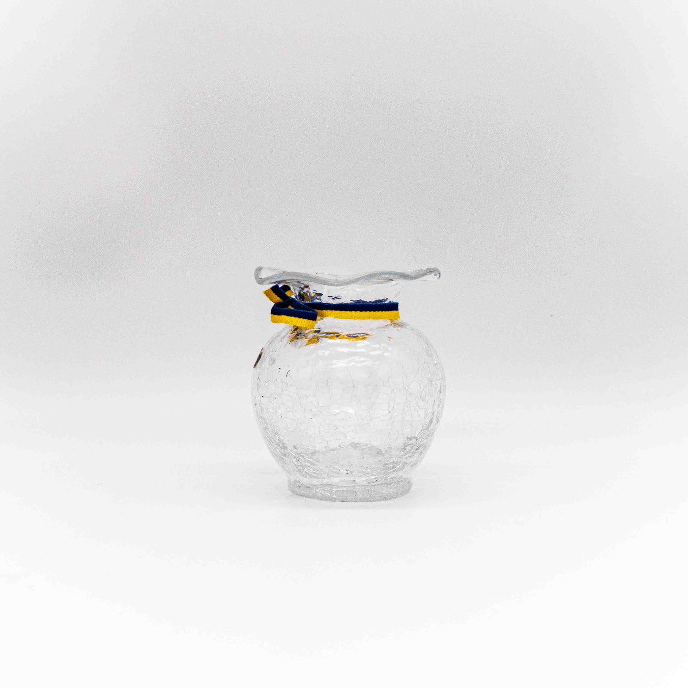 Craquelé Glas Vase von Stockholms Glassbruk, Seitenansicht links