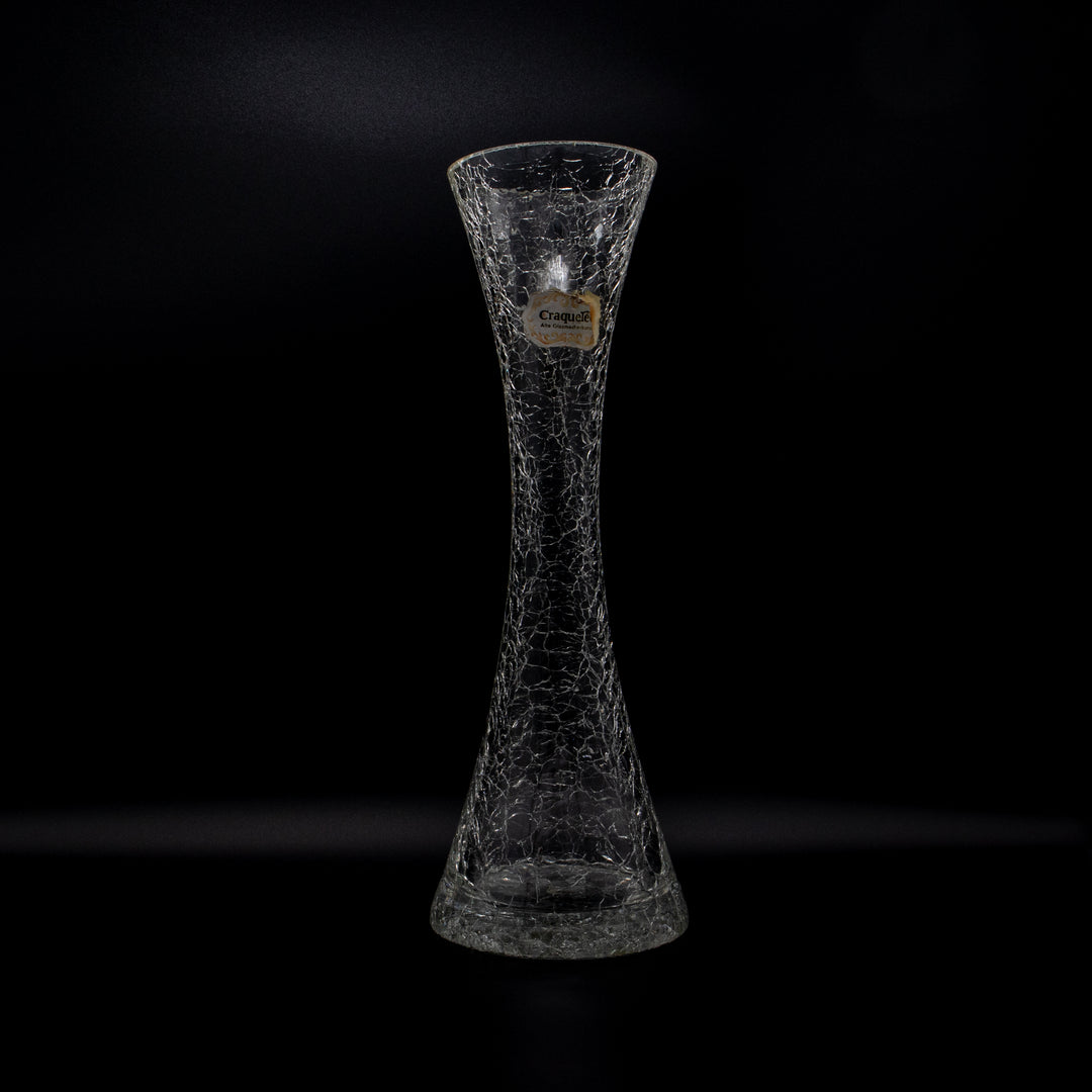 Durchsichtige Craquelé Vase von Ingrid Glas, Vorderseite